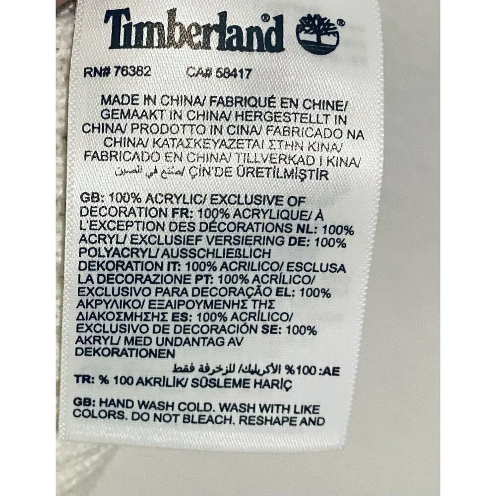 Timberland Scarf Womens One Size Camel Tan Ivory Buffalo Plaid Ribbed Hem Cozy